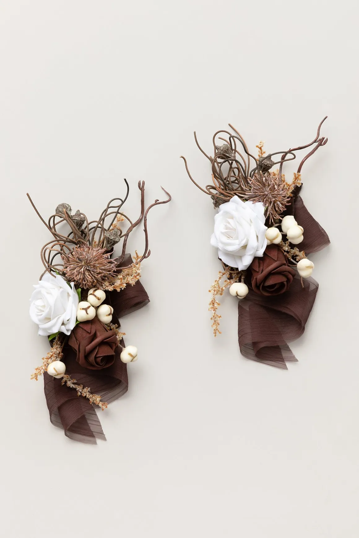 Wrist and Shoulder Corsages in Beige Raw Serenity | Clearance