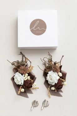 Wrist and Shoulder Corsages in Beige Raw Serenity | Clearance