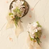 Wrist and Shoulder Corsages in Sand Beige & Olive Green | Clearance