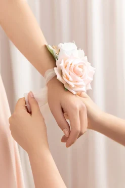 Wrist Corsages in Blush & Cream | Clearance