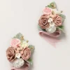 Wrist Corsages in Dusty Rose & Cream (Set of 2)