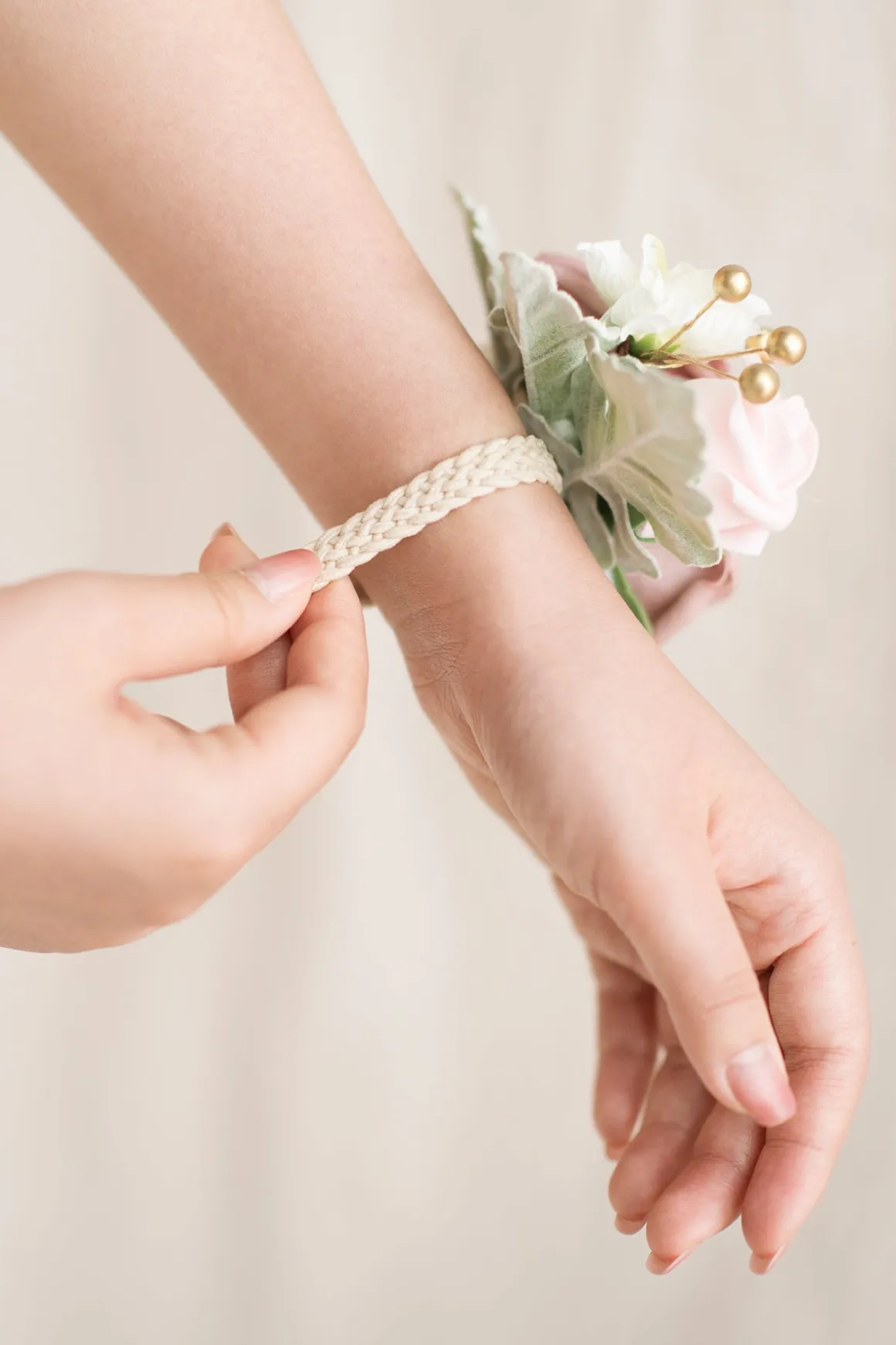 Wrist Corsages in Dusty Rose & Cream | Clearance
