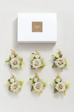 Wrist Corsages in Emerald & Tawny Beige | Clearance