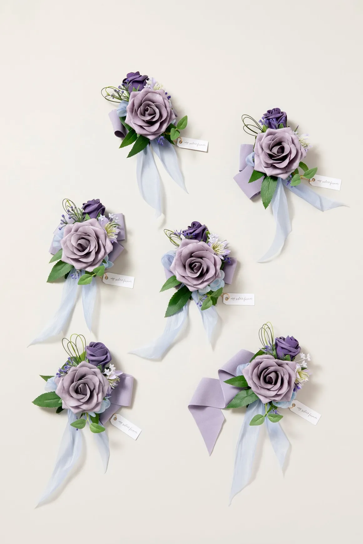 Wrist Corsages in Ethereal Purple Dream