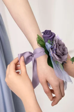 Wrist Corsages in Ethereal Purple Dream