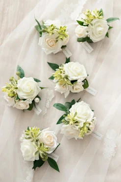 Wrist Corsages in Ivory & Cream