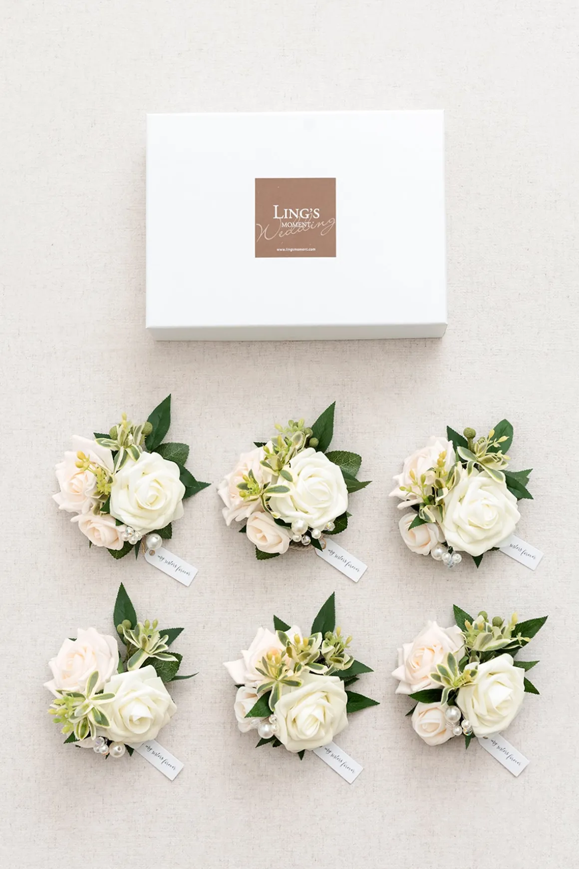 Wrist Corsages in Ivory & Cream