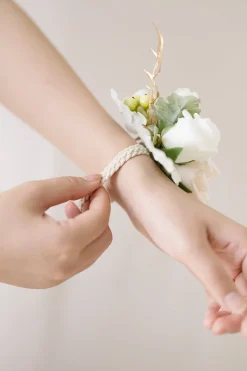 Wrist Corsages in Ivory & Cream