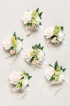 Wrist Corsages in Ivory & Cream