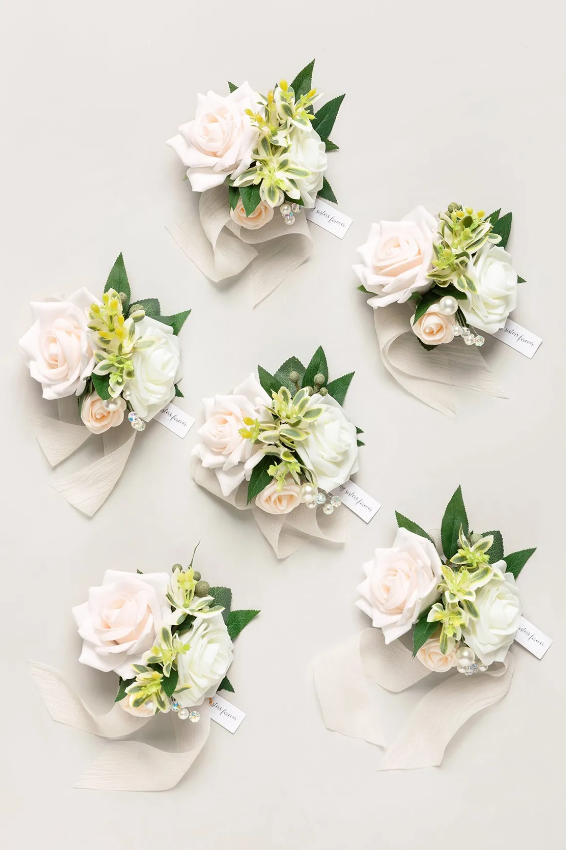 Wrist Corsages in Ivory & Cream