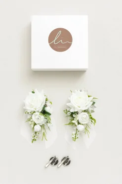 Wrist Corsages in May Lily & Olive