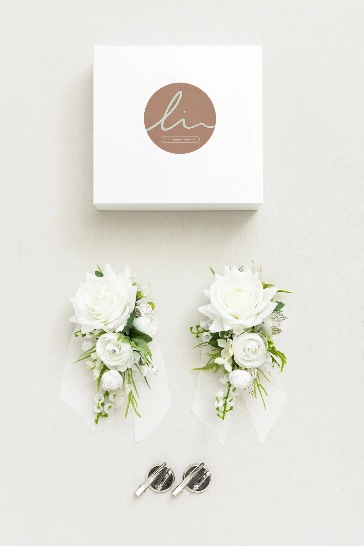 Wrist Corsages in May Lily & Olive