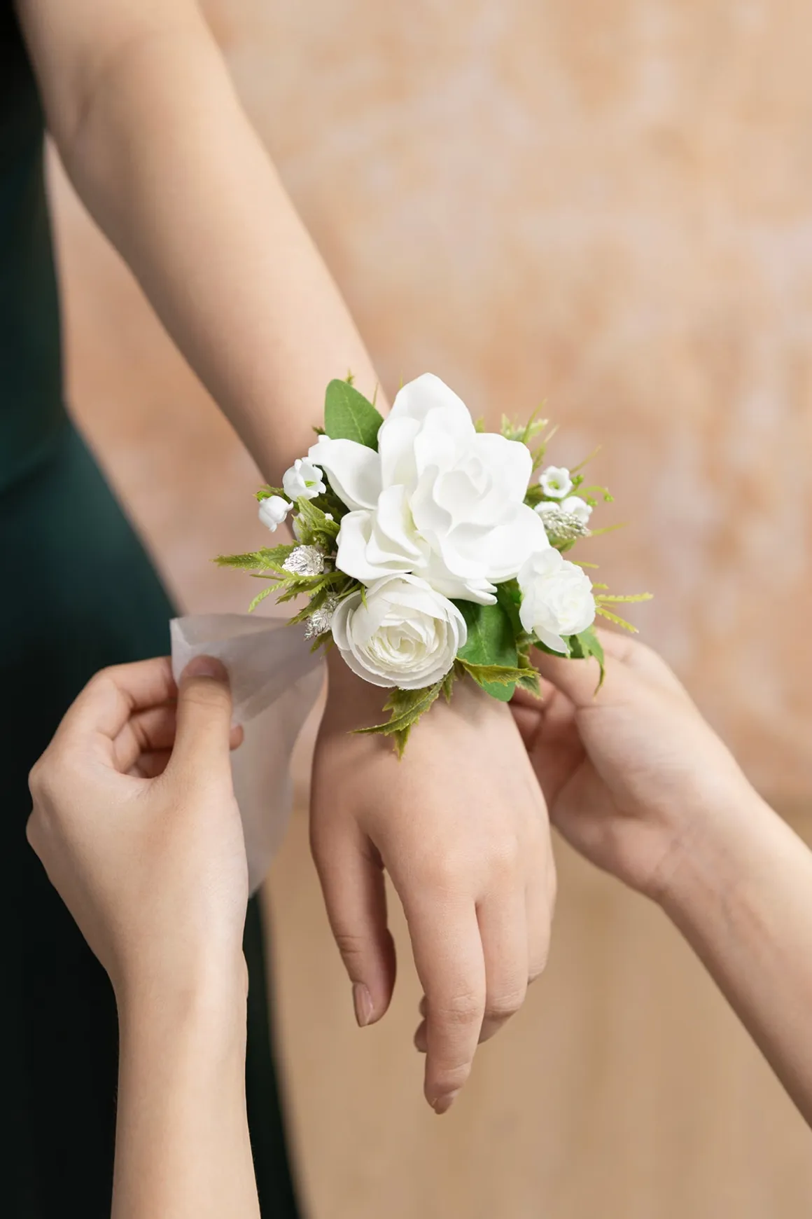 Wrist Corsages in May Lily & Olive
