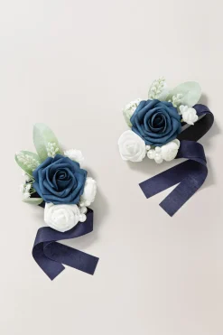 Wrist Corsages in Noble Navy Blue | Clearance