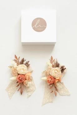 Wrist Corsages in Rust & Sepia