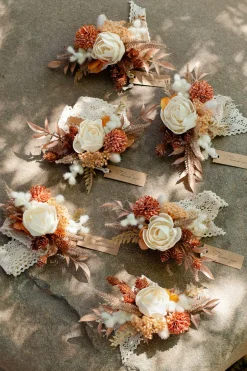 Wrist Corsages in Rust & Sepia | Clearance
