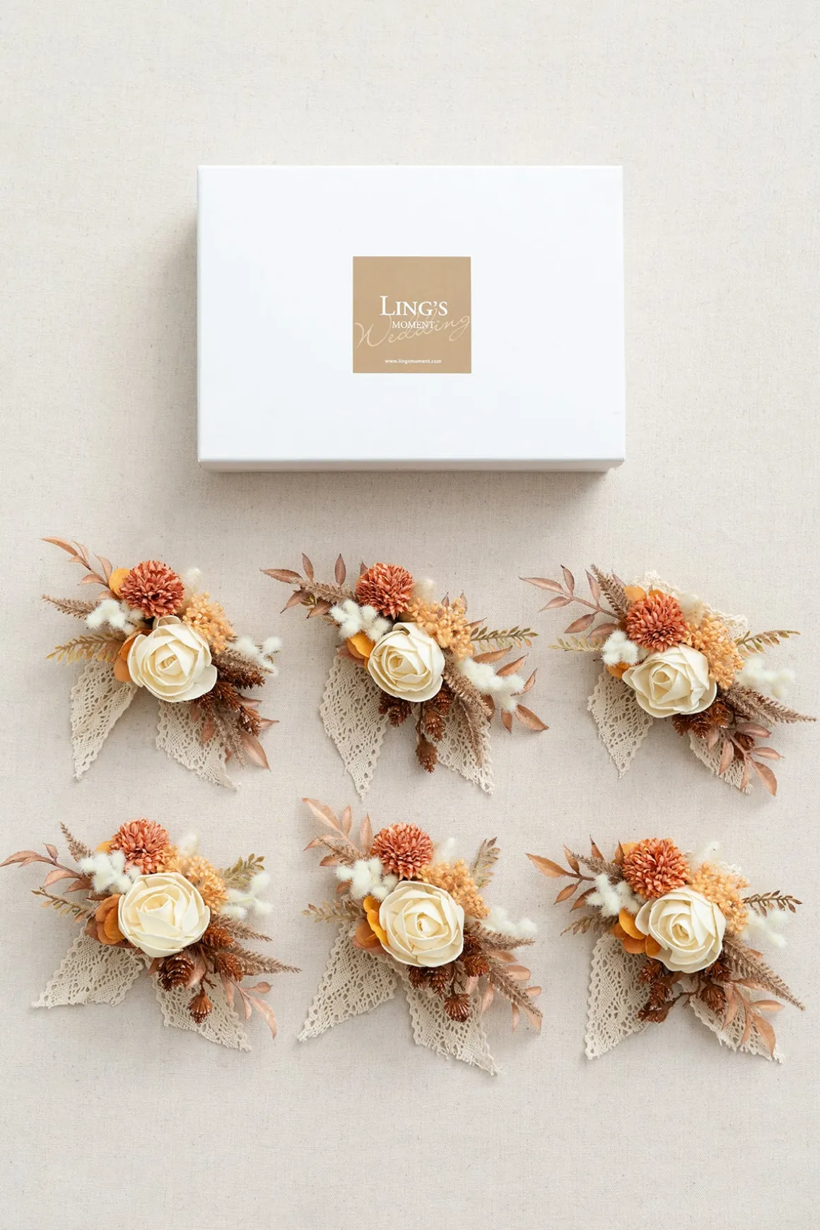 Wrist Corsages in Rust & Sepia | Clearance