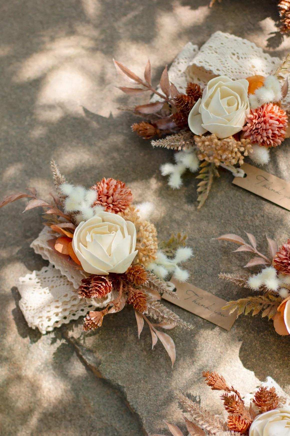 Wrist Corsages in Rust & Sepia | Clearance