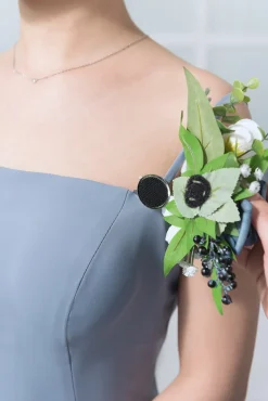 Wrist Corsages & Shoulder Corsages in Dusty Blue & Powder Blue
